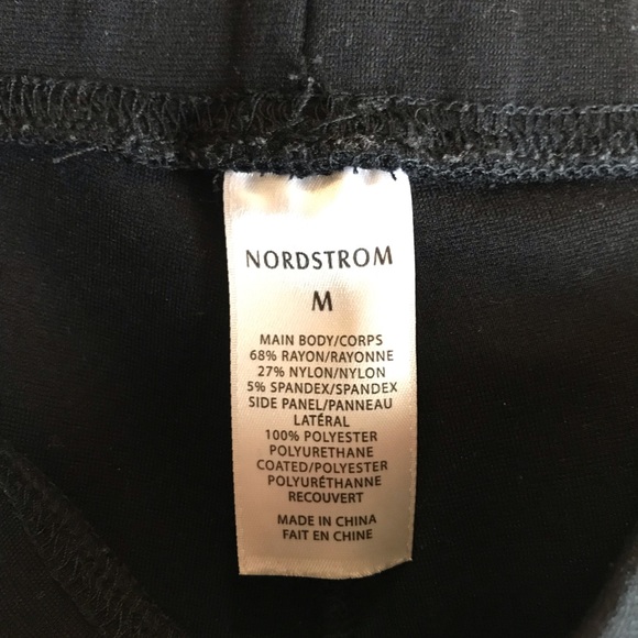 Black Nordstrom leggings with leather - Picture 4 of 4